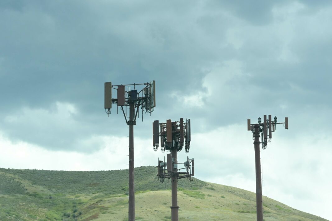Traditional phone line towers