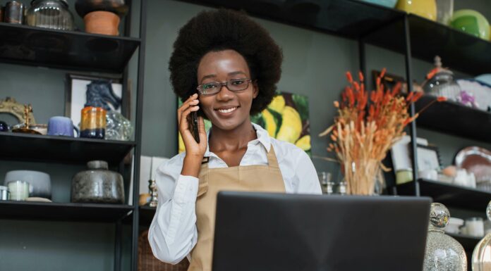 Can VoIP Improve Customer Service? Woman working customer service phone