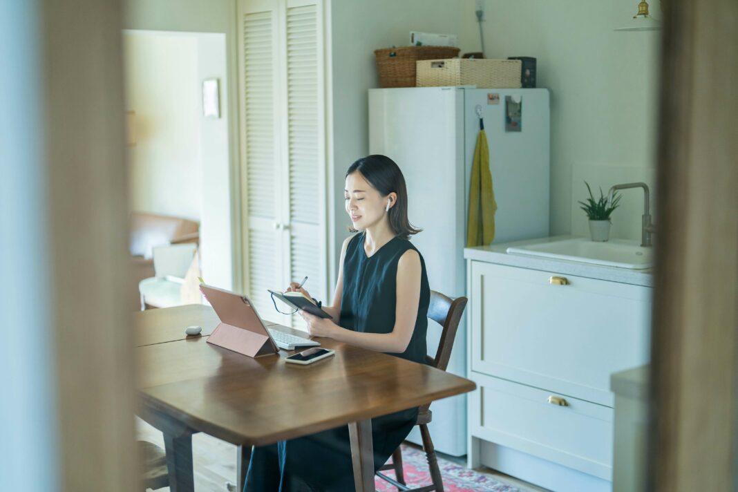 Women working from home