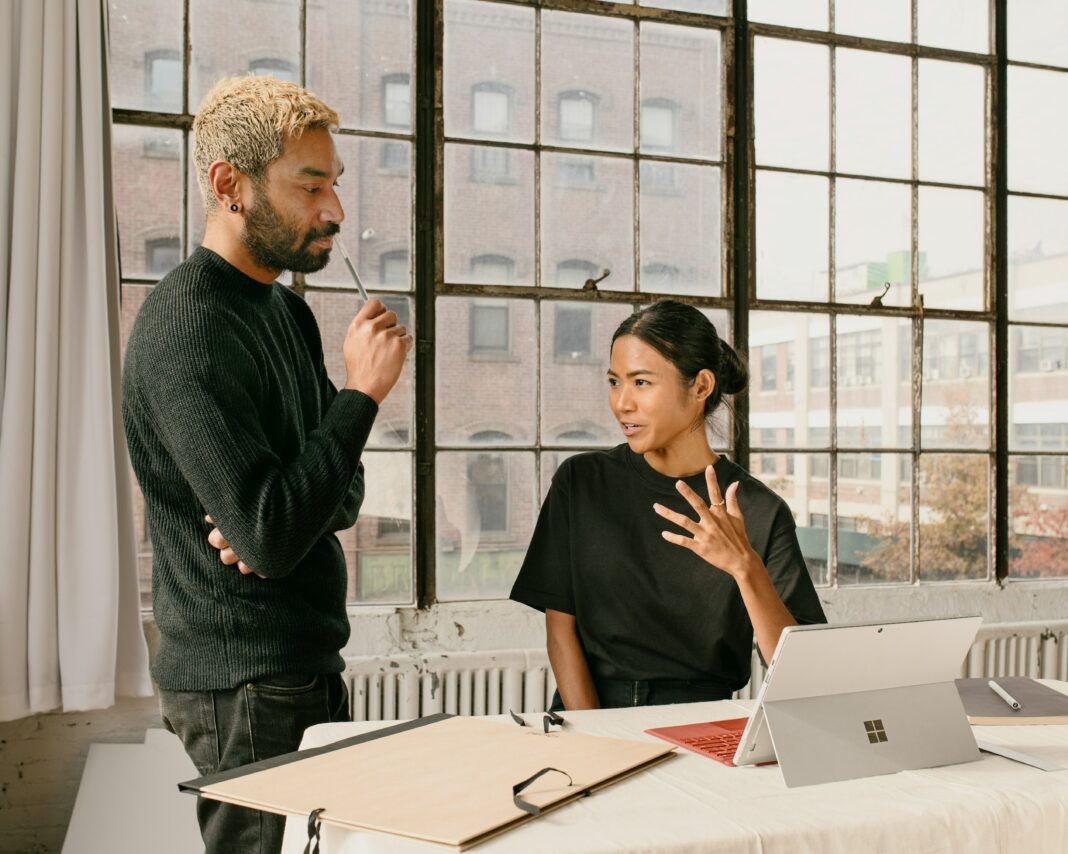Modern office working