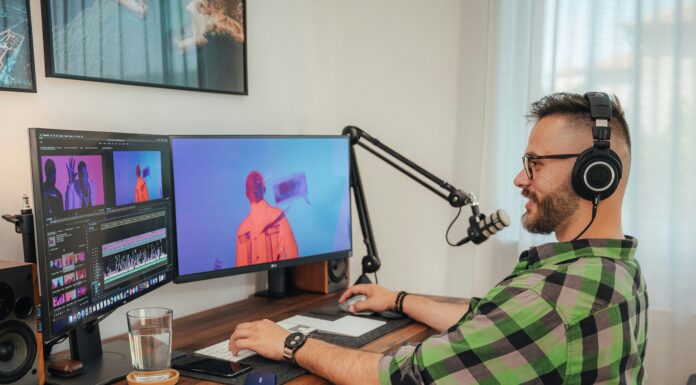 Optic vs Cable: Which Broadband Connection Is Best? man-working-on-a-computer-screen-wearing-a-headset