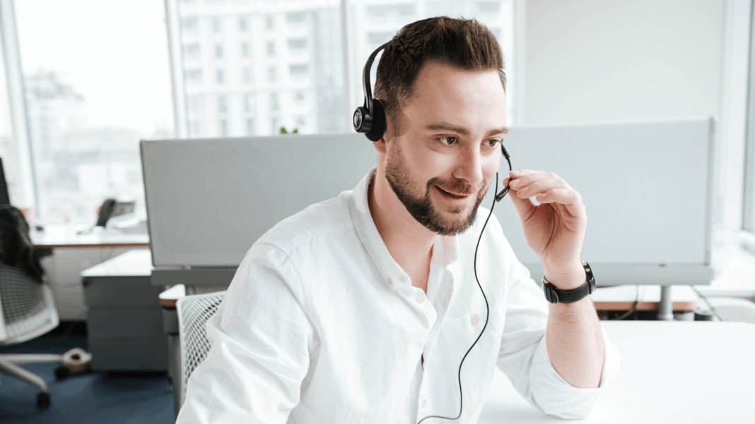 Man-using-headset