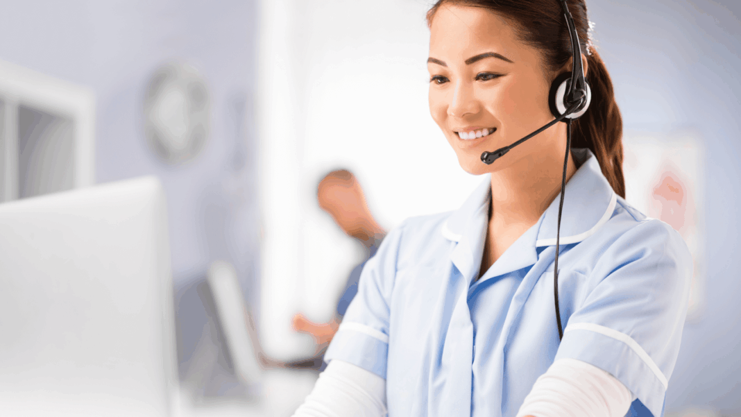 Nurse-using-headset