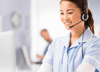 Secure VoIP Solutions For UK Hospitals And Medical Centres Nurse-using-headset
