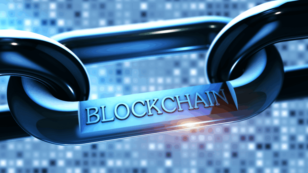 blockchain-rendered-image-on-metal-chain