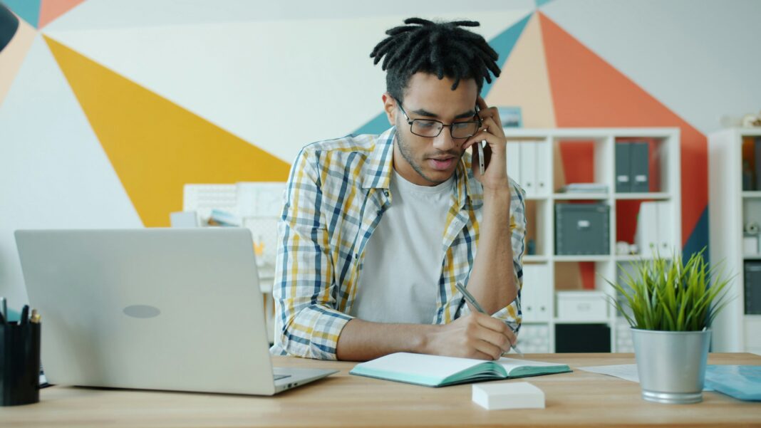 working-from-home-office-on-voip-phone