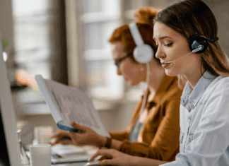 5 Reliable VoIP Providers For Businesses In 2026 girl-working-with-headset-in-office