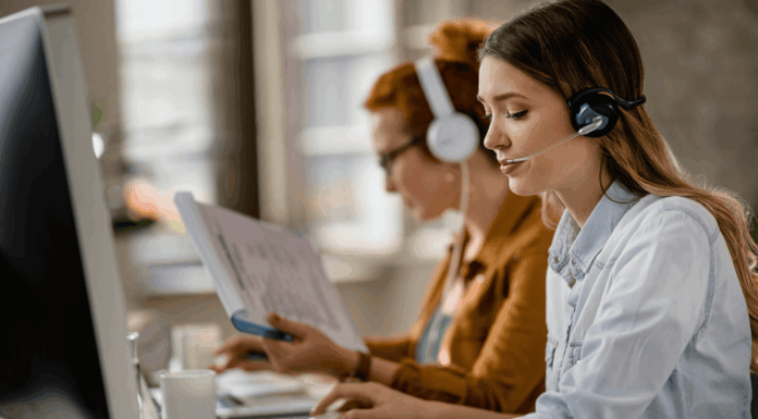 5 Reliable VoIP Providers For Businesses In 2026 girl-working-with-headset-in-office